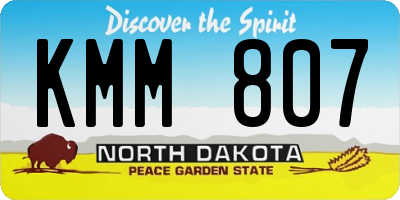 ND license plate KMM807