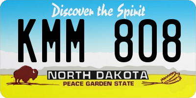 ND license plate KMM808