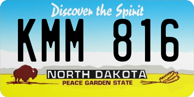 ND license plate KMM816