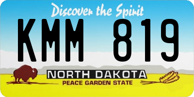 ND license plate KMM819