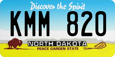 ND license plate KMM820