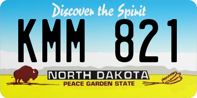 ND license plate KMM821