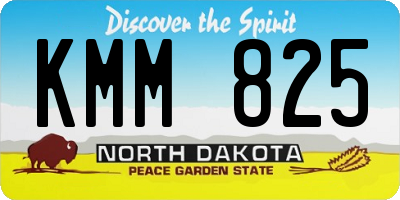 ND license plate KMM825