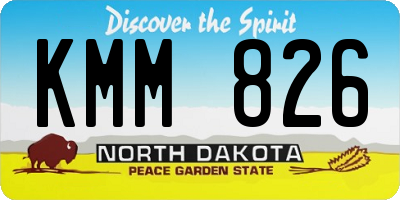 ND license plate KMM826