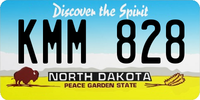 ND license plate KMM828