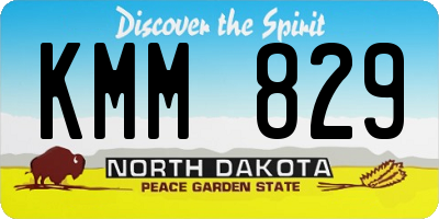 ND license plate KMM829