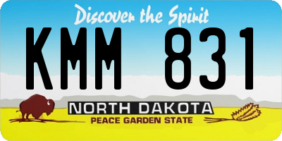 ND license plate KMM831
