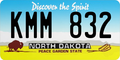 ND license plate KMM832