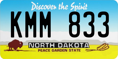 ND license plate KMM833
