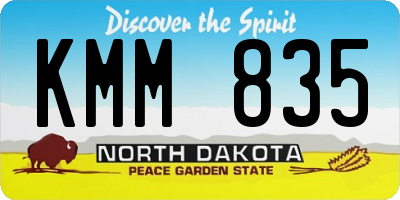 ND license plate KMM835