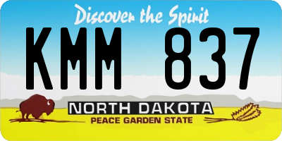 ND license plate KMM837