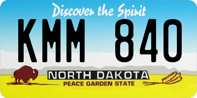 ND license plate KMM840
