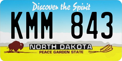 ND license plate KMM843