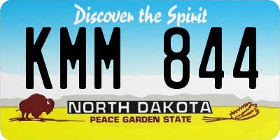 ND license plate KMM844