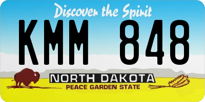 ND license plate KMM848