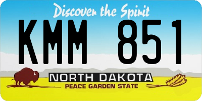 ND license plate KMM851