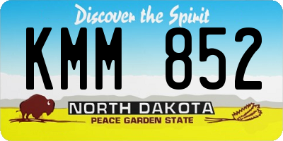 ND license plate KMM852