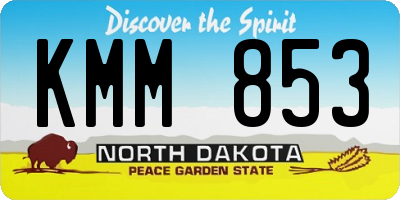 ND license plate KMM853