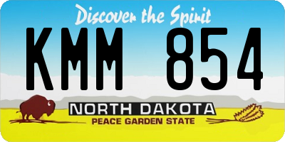 ND license plate KMM854
