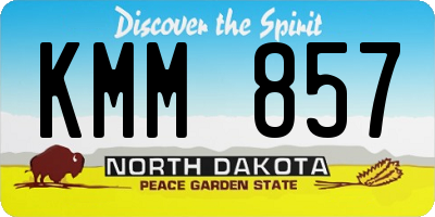 ND license plate KMM857