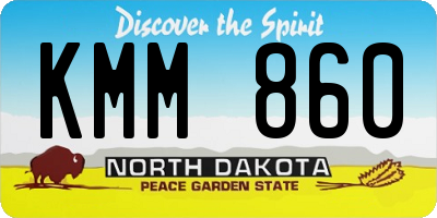ND license plate KMM860