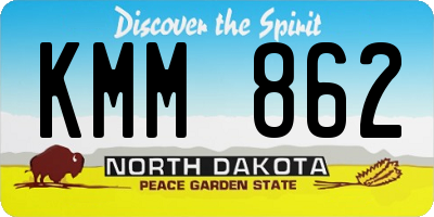 ND license plate KMM862