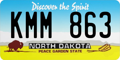 ND license plate KMM863