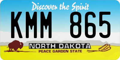 ND license plate KMM865