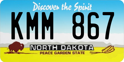 ND license plate KMM867