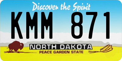 ND license plate KMM871
