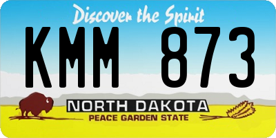ND license plate KMM873