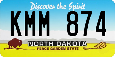 ND license plate KMM874