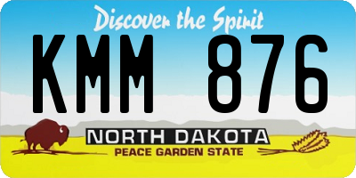 ND license plate KMM876