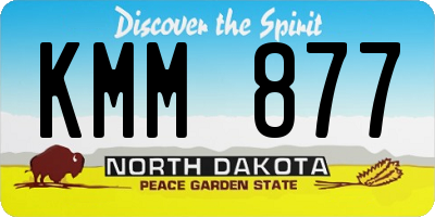 ND license plate KMM877