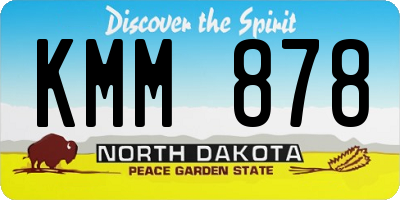 ND license plate KMM878