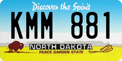 ND license plate KMM881
