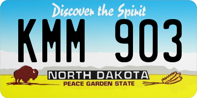 ND license plate KMM903