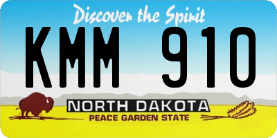 ND license plate KMM910