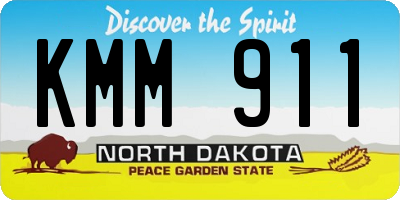 ND license plate KMM911
