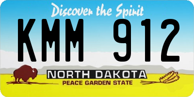 ND license plate KMM912