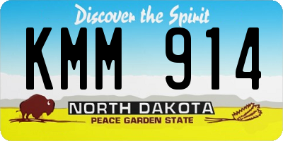 ND license plate KMM914