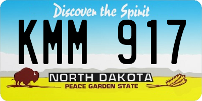 ND license plate KMM917