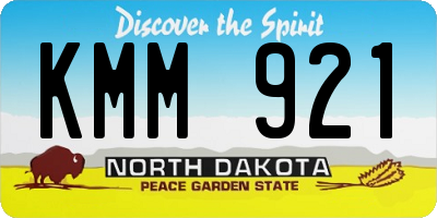 ND license plate KMM921