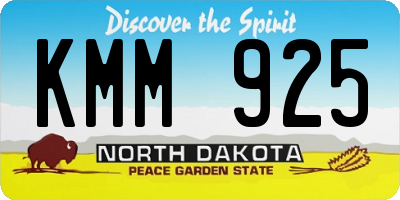 ND license plate KMM925