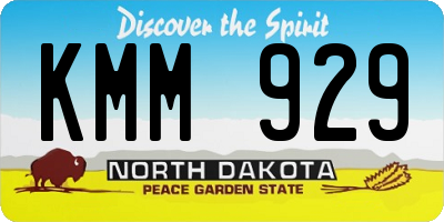 ND license plate KMM929