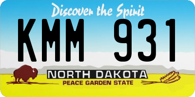 ND license plate KMM931