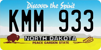 ND license plate KMM933