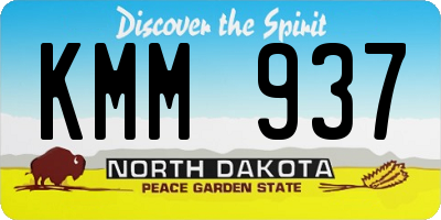 ND license plate KMM937