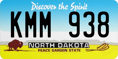 ND license plate KMM938