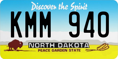 ND license plate KMM940